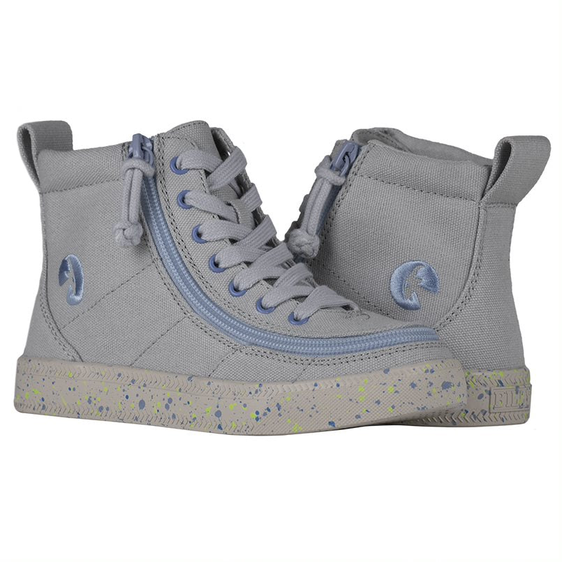 Billy Footwear (Kids) - High Top Grey Blue Speckle Canvas Shoes