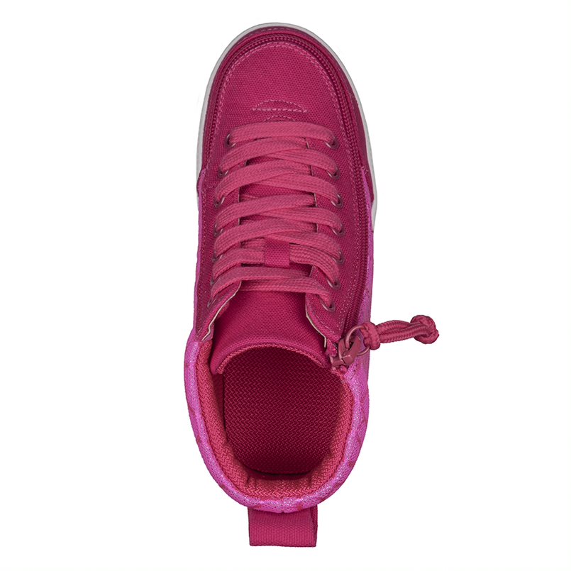 Billy Footwear (Kids) MDR Fit - High Top Pink Print Cells Canvas Shoes
