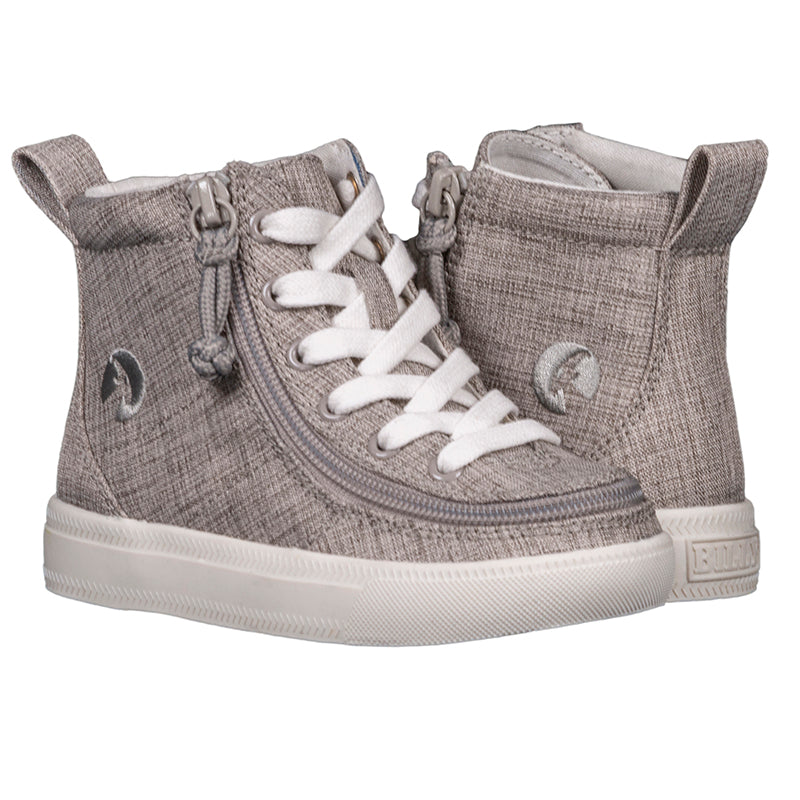 Billy Footwear (Toddlers) - Grey Jersey High Top Linen Shoes