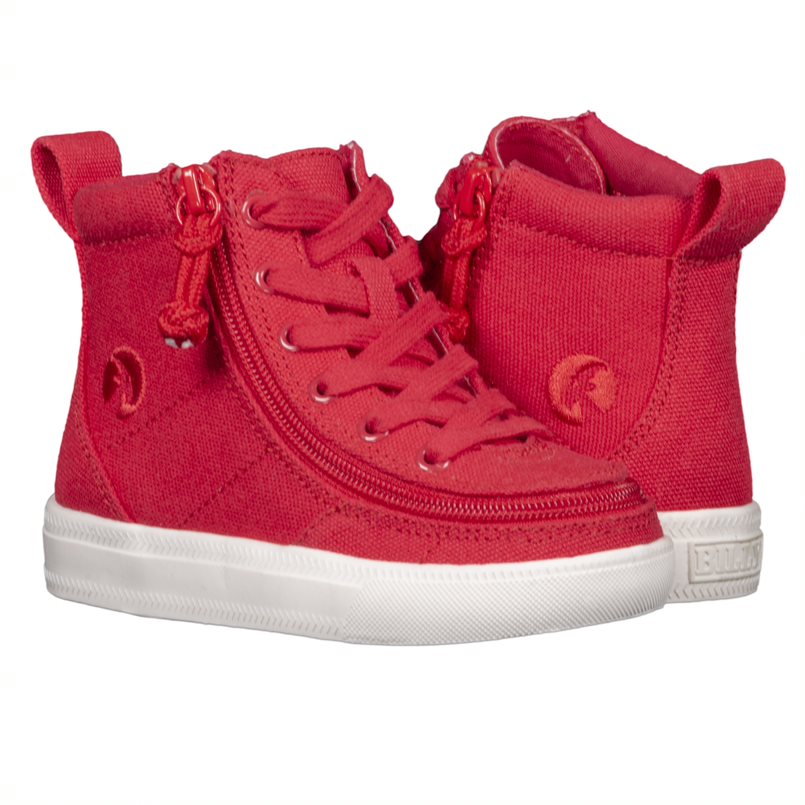 Billy Footwear (Toddlers) MDR Fit - High Top Red Canvas Shoes
