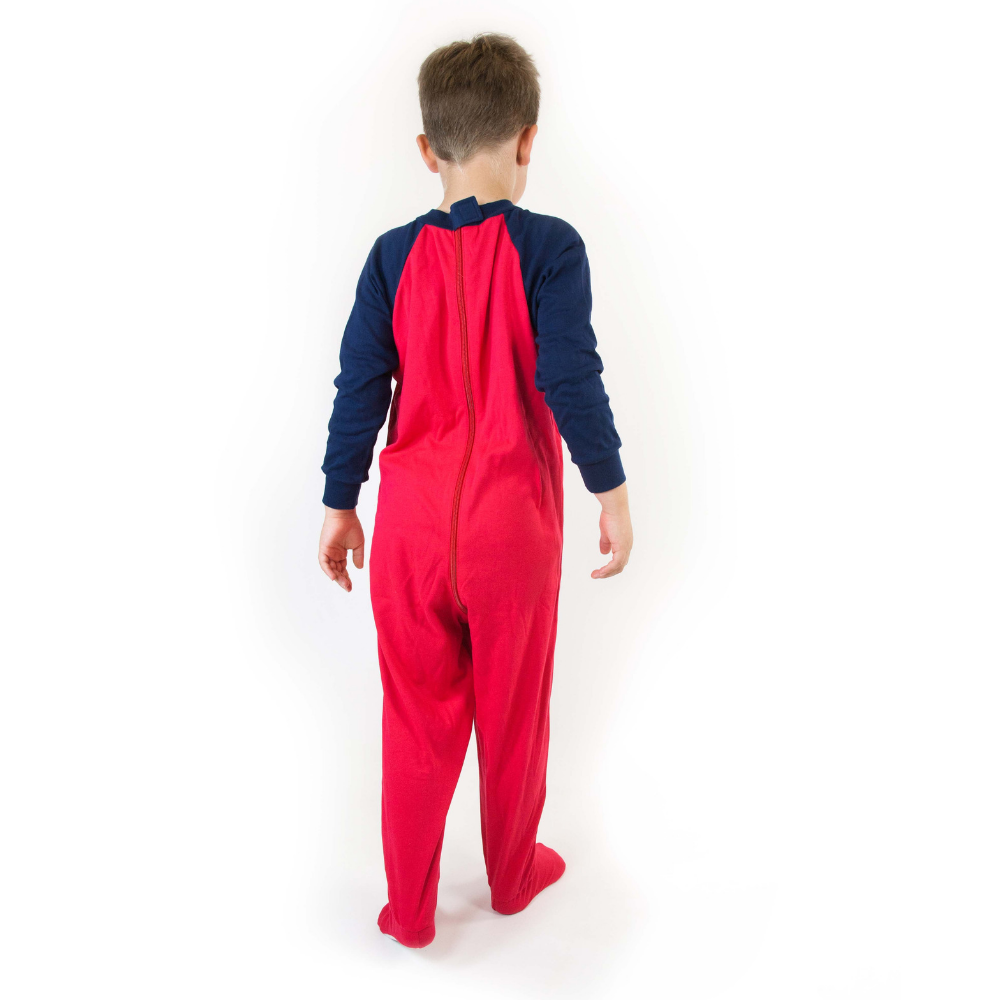 Seenin_zip_back_footed_sleepsuit_with_closed_feet_red_pajamas_for_boys_age_3_to_16_years