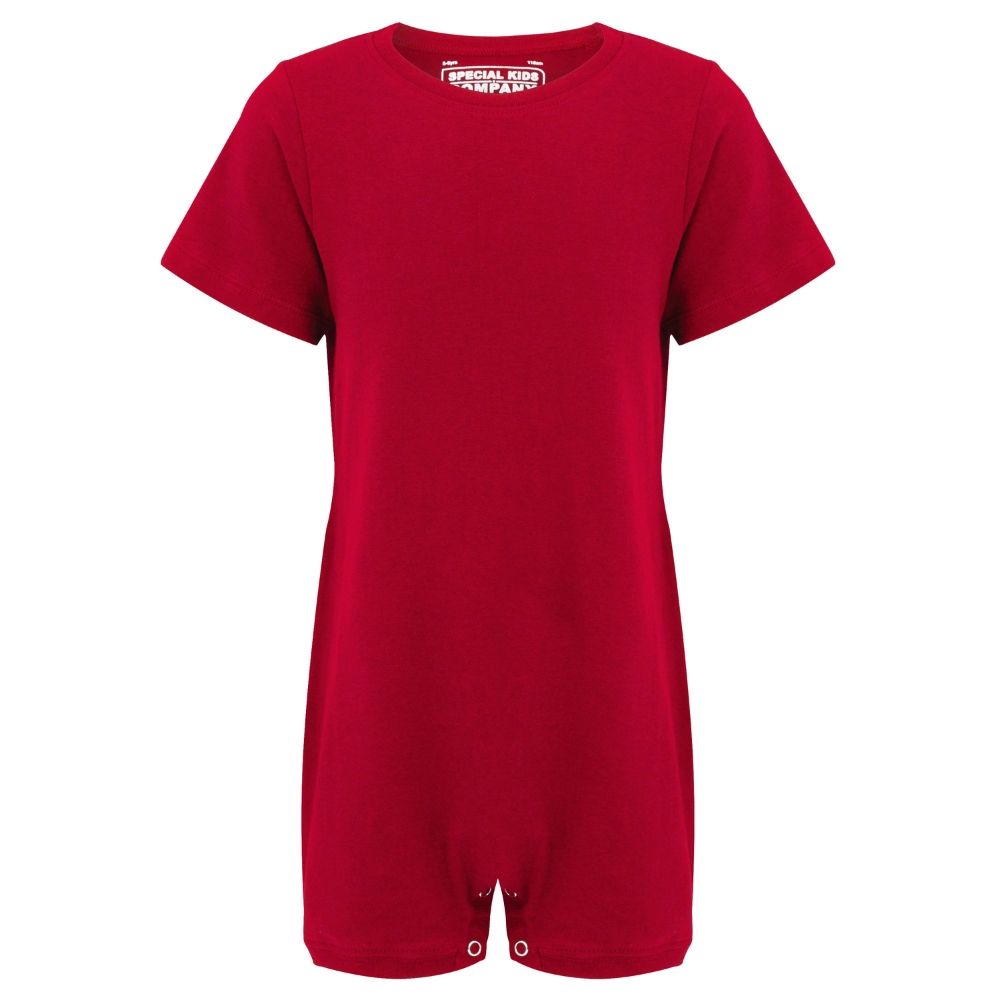 KayCey_Adaptive_clothing_for_older_children_with_special_needs_Short_Sleeve_Red_Front