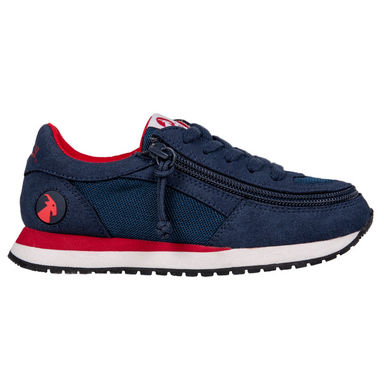 Billy_Footwear_Kids_navy_red_colour_faux_suede_Trainers_special_needs_shoes