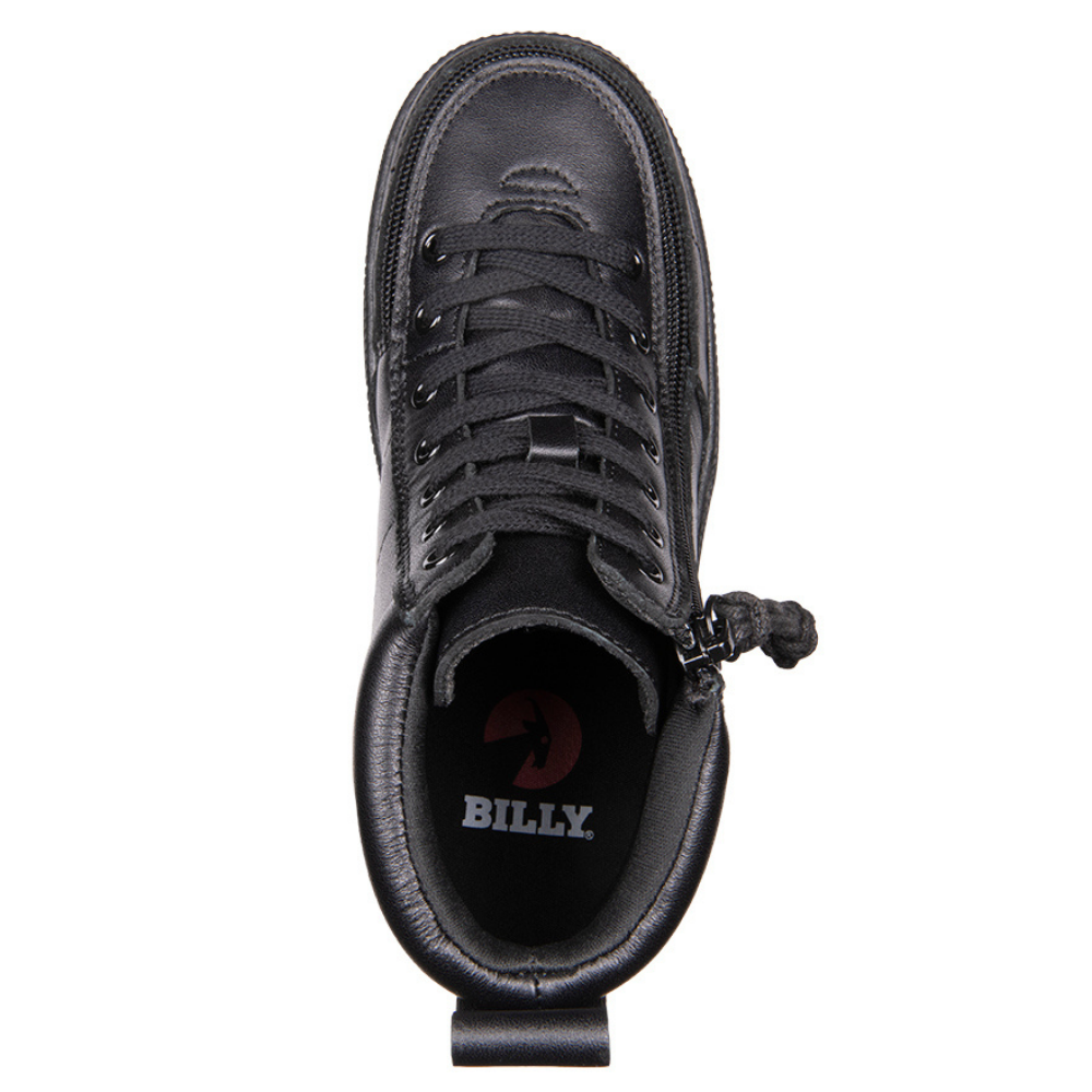 Billy Footwear (Kids) - High Top Leather Black to Floor