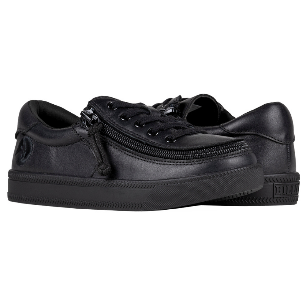 Billy Footwear (Kids) - Black Low Top Leather Shoes