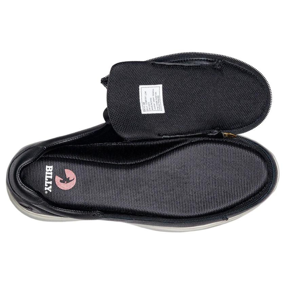 Billy Footwear (Mens) - Black Leather Comfort Low Top Shoes