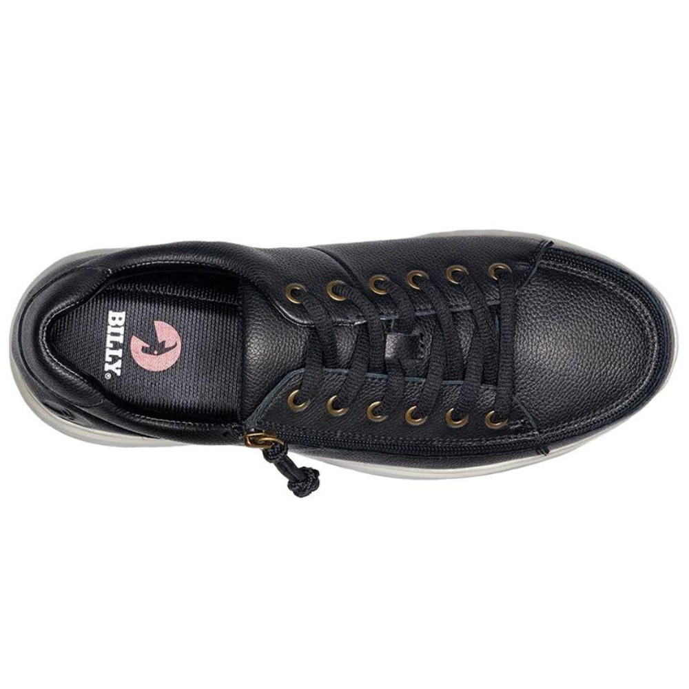 Billy Footwear (Mens) - Black Leather Comfort Low Top Shoes