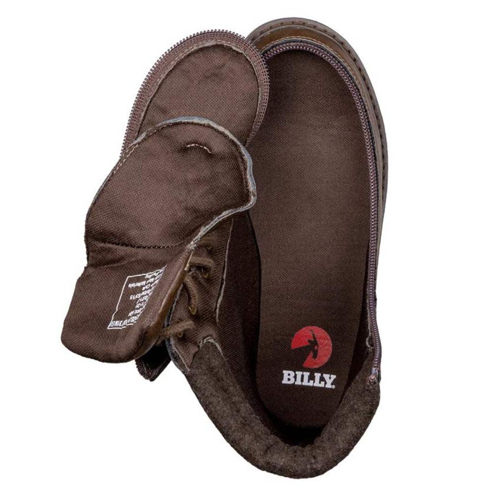 Billy Footwear (Kids) -  Brown Faux Leather Lug Boots