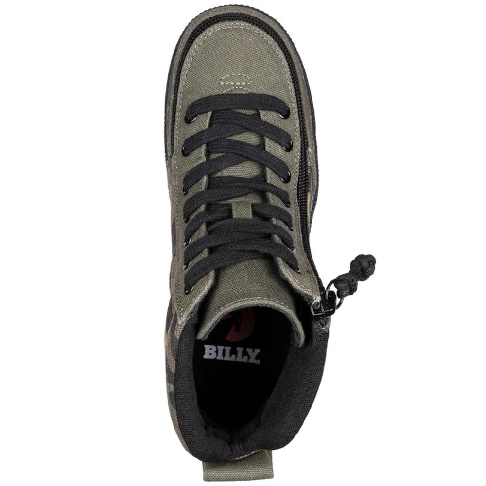 Billy Footwear (Kids) - Street High Top Olive Camo Canvas Shoes CLEARANCE