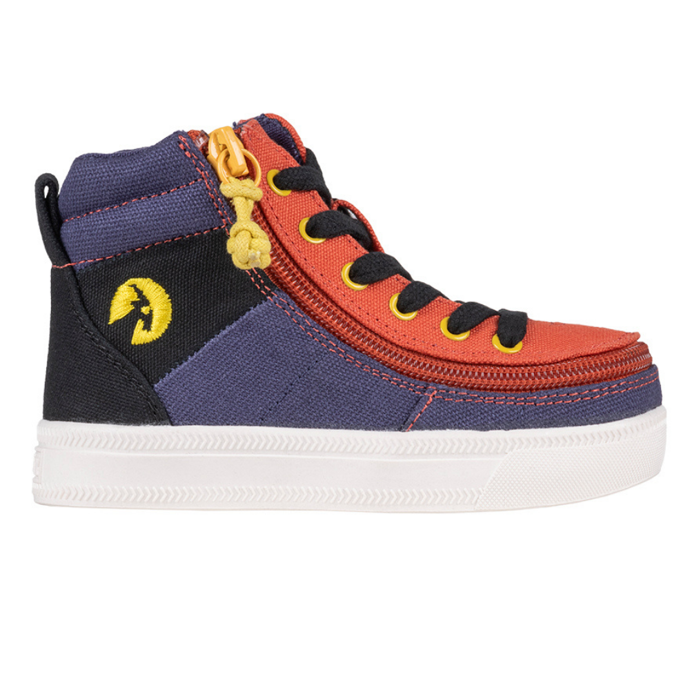Billy Footwear (Toddlers)  - Street High Top Navy Colour Block Canvas Shoes CLEARANCE