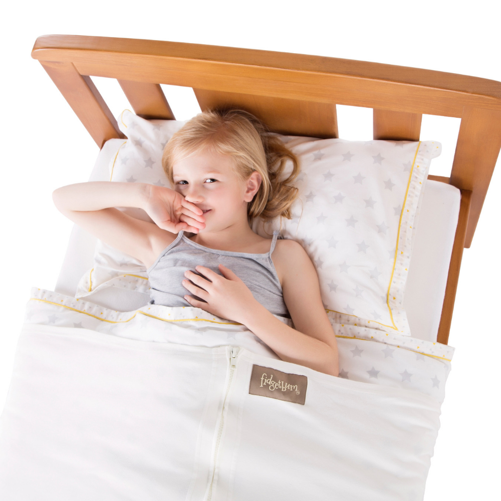 Fidgetbum_4_way_stretch_sleep_aid_bedding_for_special_needs_kids_single_bed_zip