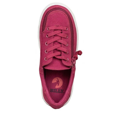 billy_footwear_kids_wine_colour_low_top_canvas_shoes_traditional_lace_up